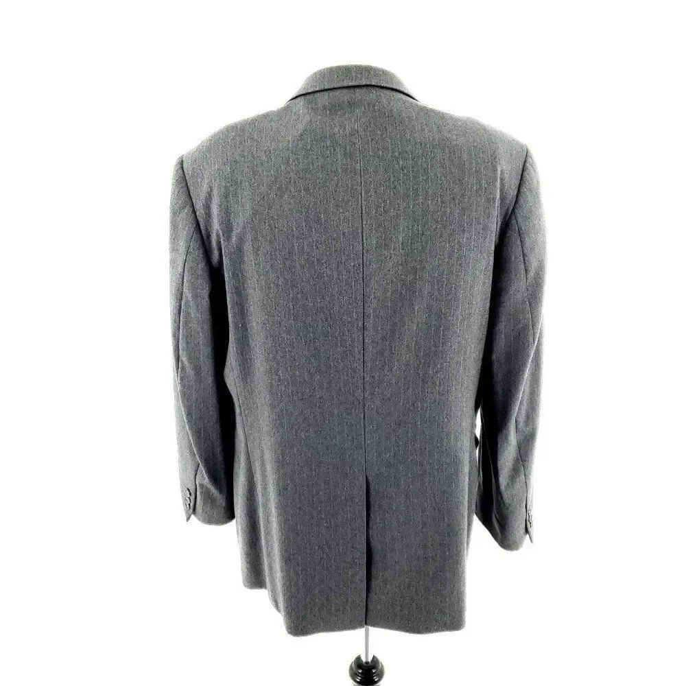 Alexandre London Savile Row Wool 3 Button Suit Jacket‎ 42R Gray Striped